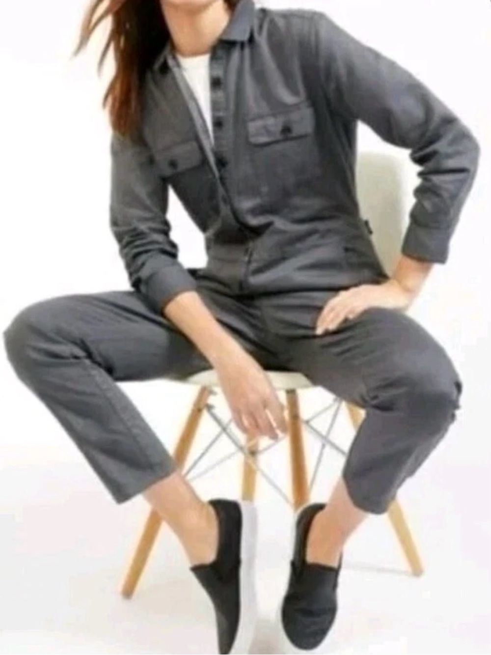 Outerknown S.E.A. Suit Linen Cotton Utility Jumpsuit Gray L